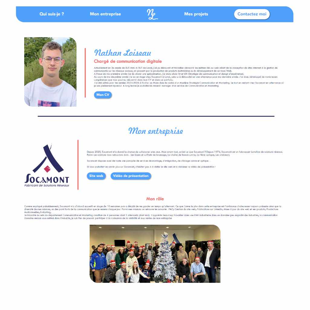 Capture d'écran du site de Nathan Loiseau